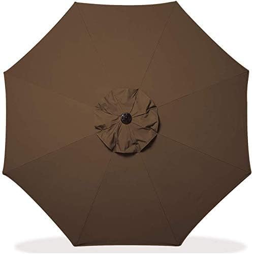 9ft Patio Umbrella Replacement Canopy Market Umbrella Top Outdoor Umbrella Canopy with 8 Ribs,Vented Canopy, Fade Resistant, UPF 50+ Excellent Sun Protection