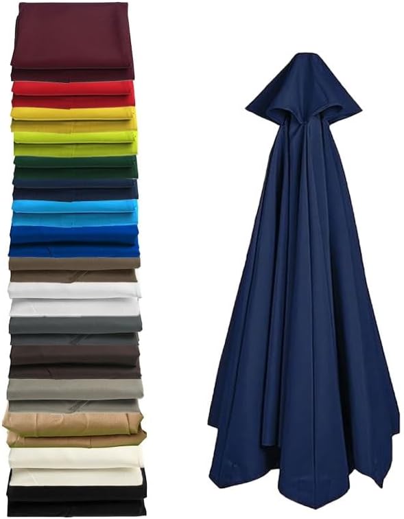 Cantilever umbrella replacement canopy 11ft – 8 Ribs Patio Offset Umbrella Fabric Top Cover with UV-Resistant Polyester for Outdoor Garden Deck Backyard(Royal blue)