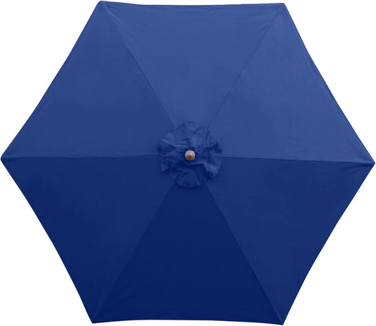 Formosa Covers 9ft 6 Ribs Market Patio Umbrella Replacement Canopy - Top Canvas - 300D UV Protective and Water Resistant Umbrella Olefin Fabric- Premium Quality Replacement Canopy Cover ONLY (Navy)