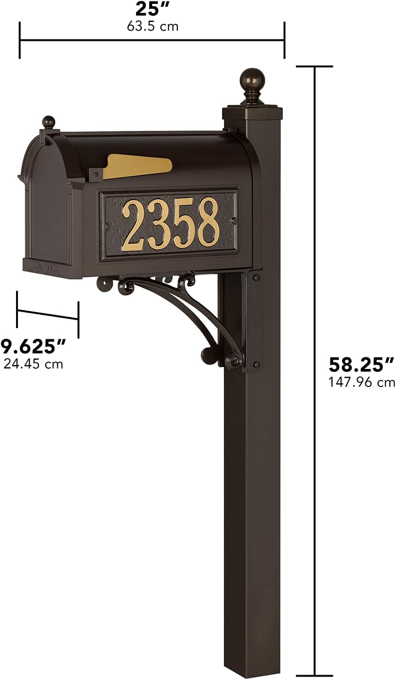 Whitehall Deluxe Streetside Mailbox Package,Bronze,Extra Large,70727