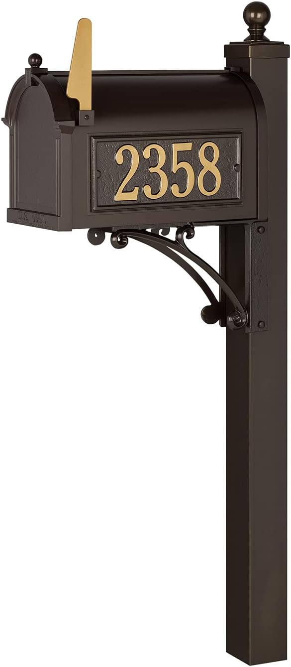 Whitehall Deluxe Streetside Mailbox Package,Bronze,Extra Large,70727