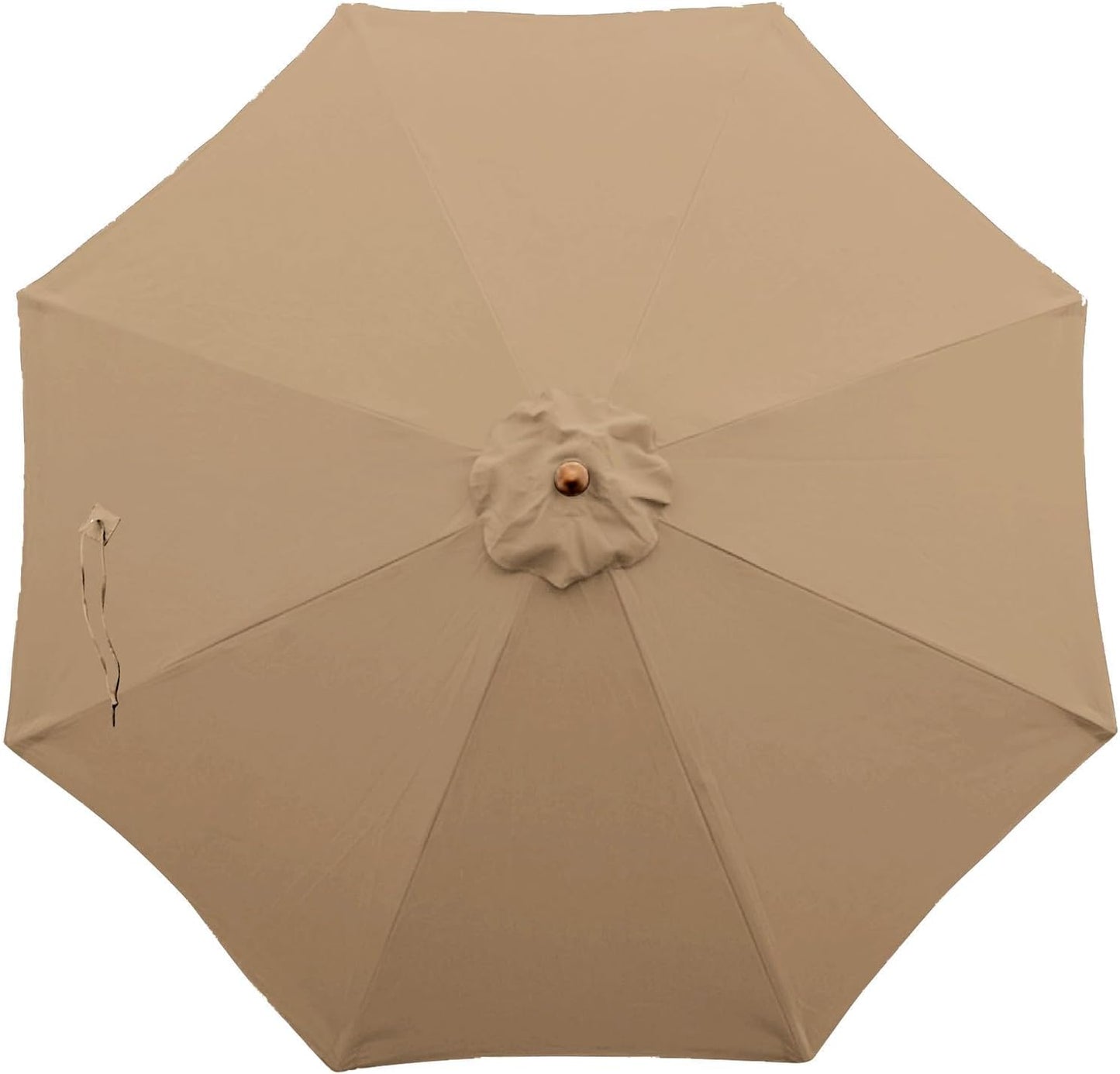 Formosa Covers 9ft 8 Ribs Replacement Umbrella Canopy w/Fringe Luxurious Bohemian Valance for Outdoor Decor, Entertainment and Poolside (CANOPY ONLY) (Taupe)