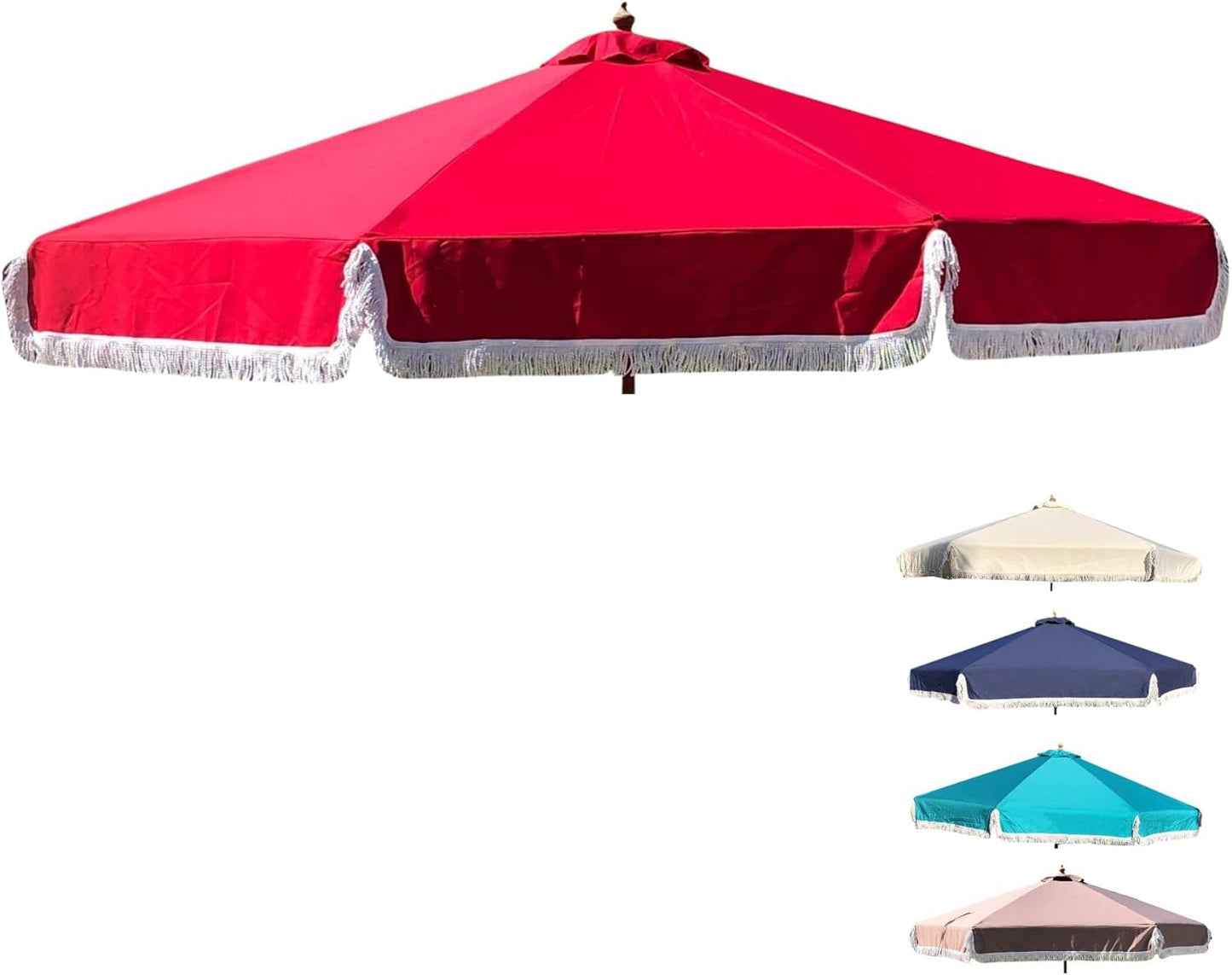 Formosa Covers 9ft 6 Ribs Market Patio Umbrella Replacement Canopy - Top Canvas - 300D UV Protective and Water Resistant Umbrella Olefin Fabric- Premium Quality Replacement Canopy Cover ONLY (Navy)