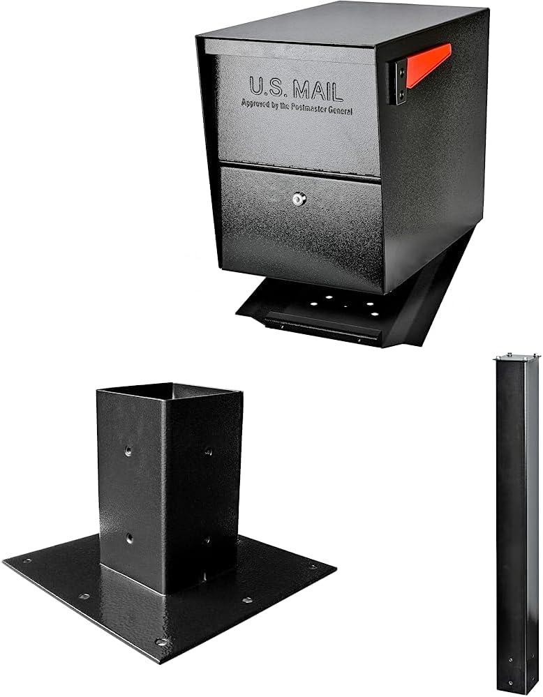 Mail Boss Security Mailbox, Bronze 7208 Package Master Curbside Locking 21.5 in. x 16.5 in. x 12 in.