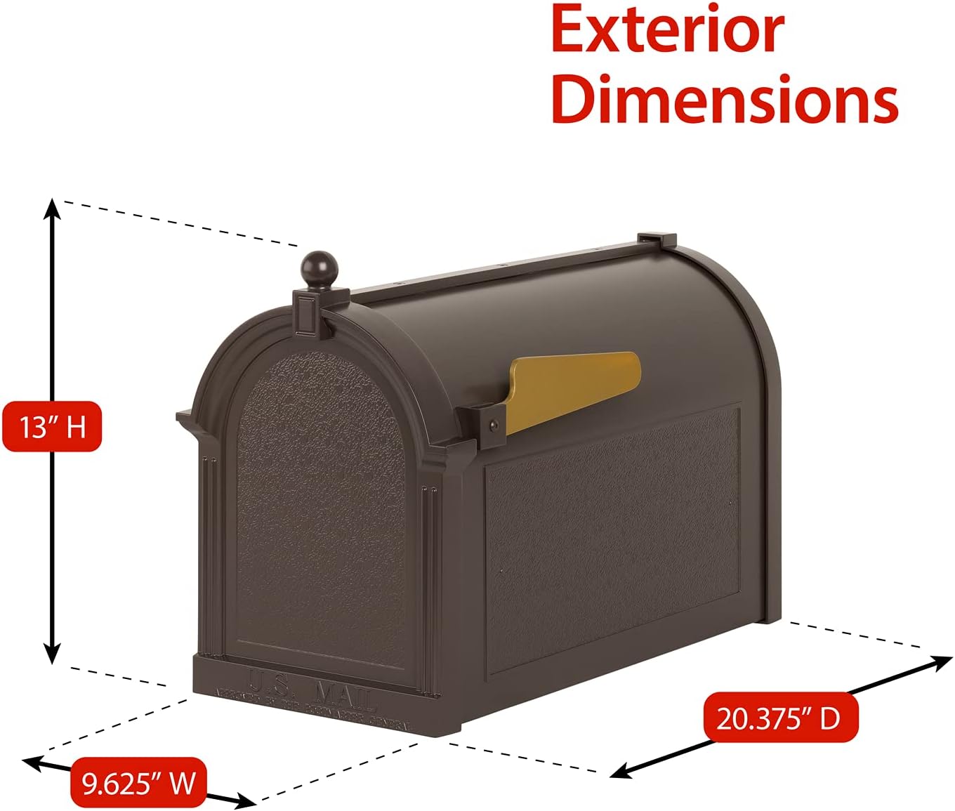 Whitehall Deluxe Streetside Mailbox Package,Bronze,Extra Large,70727