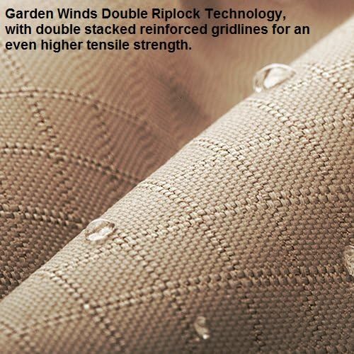 Garden Winds Replacement Canopy Top Cover for the Simply Shade 11ft LED Umbrella - Upgraded Fabric Riplock 500 - Will Fit Models AG45RLD-LS-3, AG45RLDT2-LS-2, AG45RLDT2-LS-1