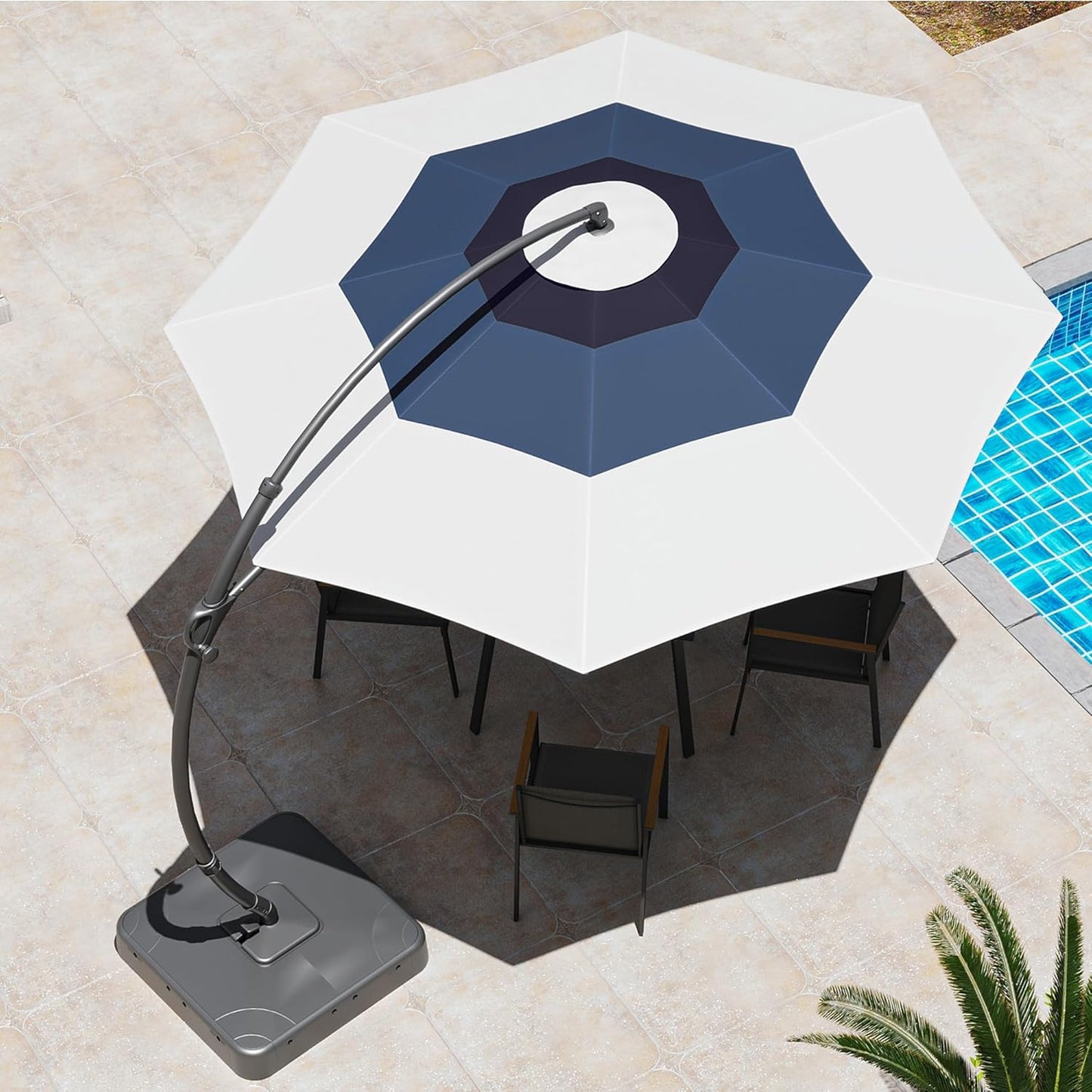 LAUSAINT HOME Patio Umbrella Replacement Canopy, Only Fits 8 Ribs Outdoor Patio Umbrella, Outdoor Deck Pool Umbrella Top