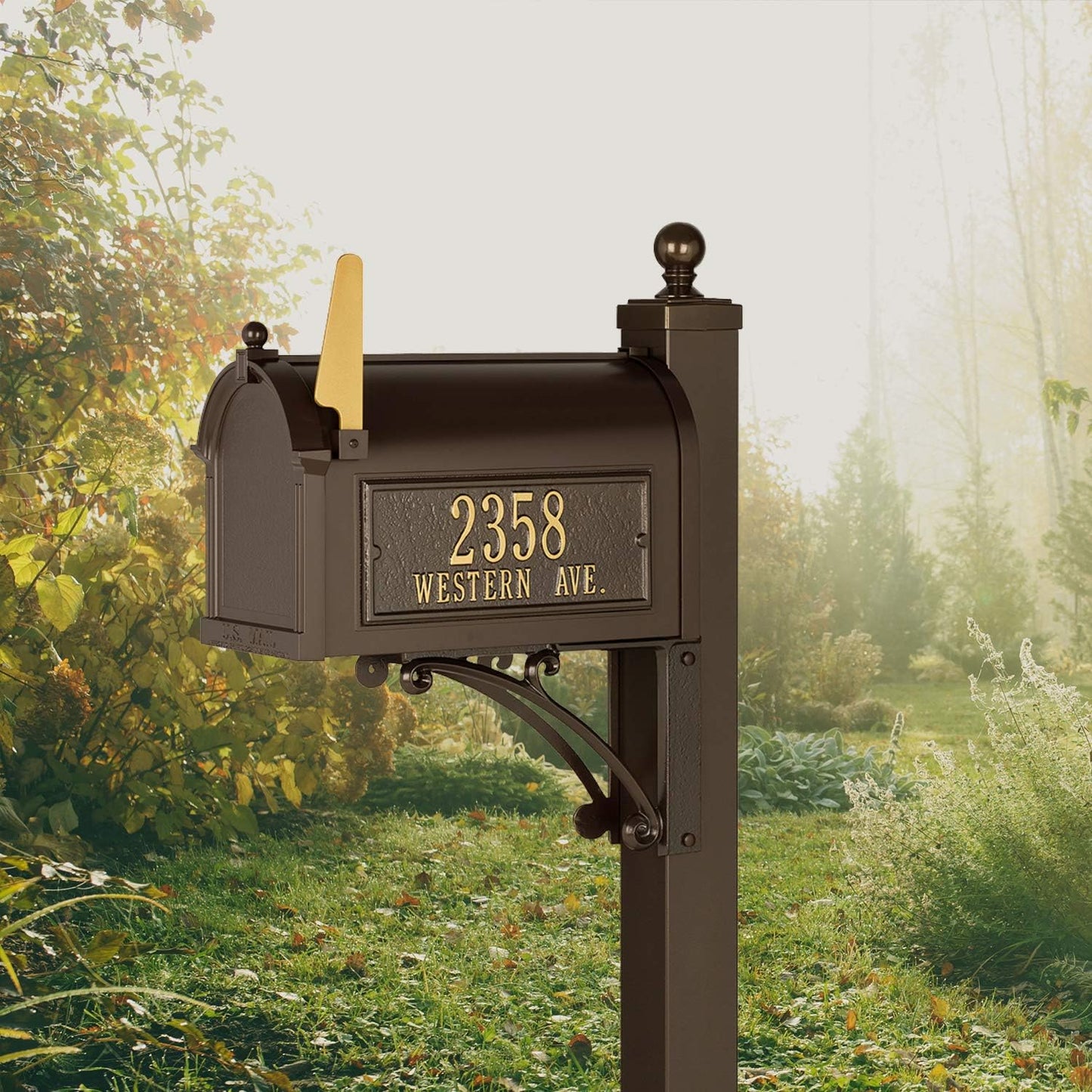 Whitehall Deluxe Streetside Mailbox Package,Bronze,Extra Large,70727