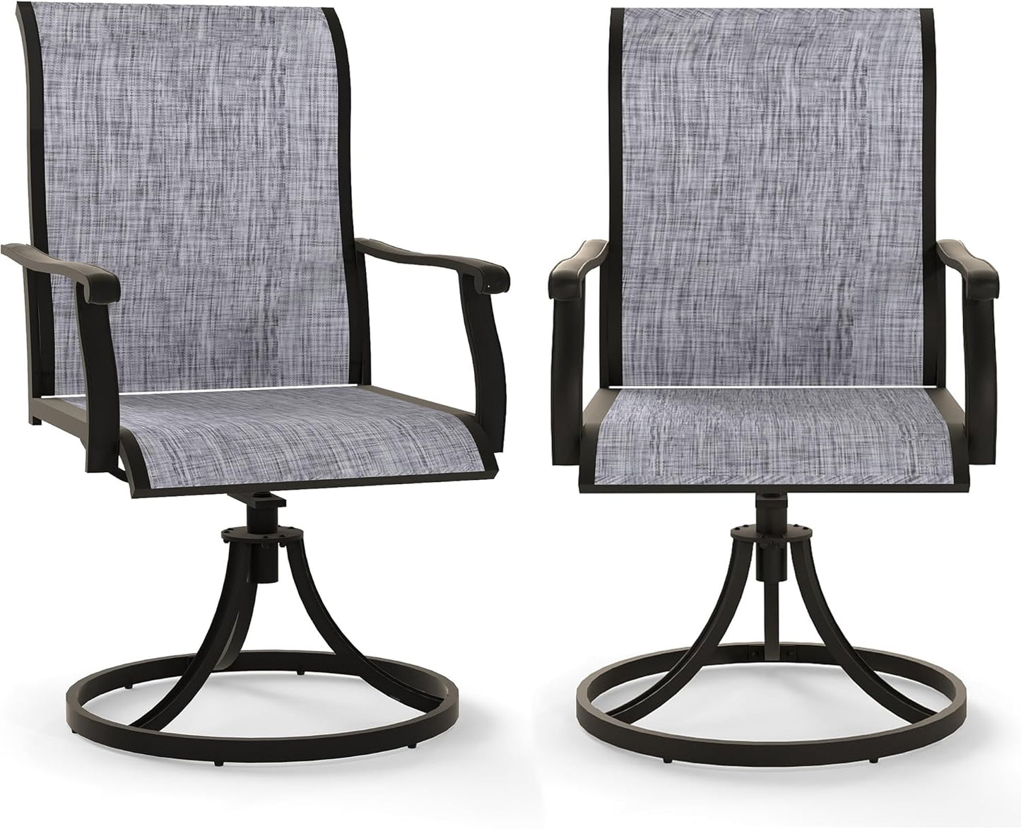 Outdoor Patio Swivel Dining Chairs Set of 4, 360°Swivel Rocking Chairs, All-Weather Resistant with Breathable Textilene Mesh & Rust-Proof Steel Frame, 400 Lb Capacity, Beige