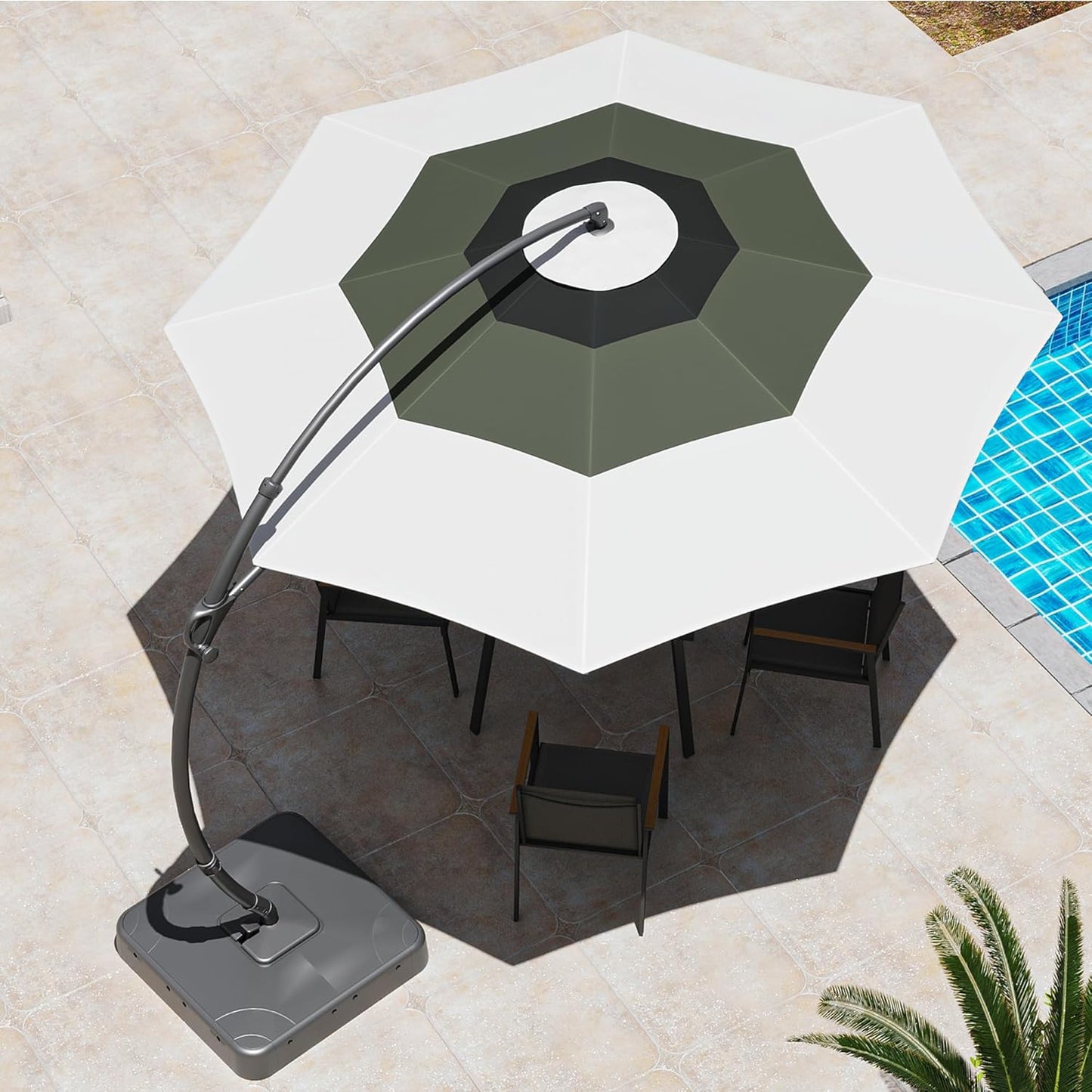 LAUSAINT HOME Patio Umbrella Replacement Canopy, Only Fits 8 Ribs Outdoor Patio Umbrella, Outdoor Deck Pool Umbrella Top