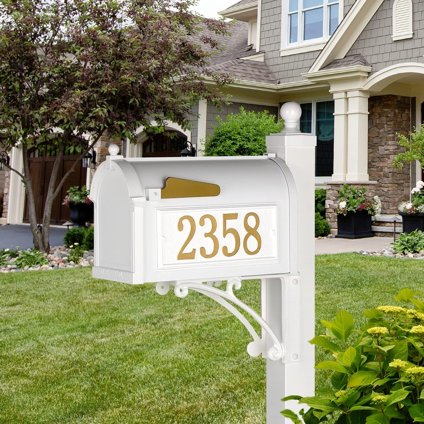 Whitehall Deluxe Streetside Mailbox Package,Bronze,Extra Large,70727