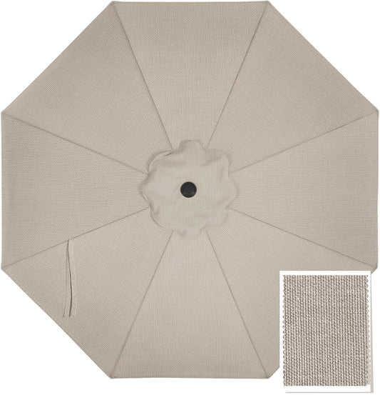 MASTERCANOPY 5-Year-Non-Fading Olefin 9FT Patio Umbrella Replacement Canopy-Antique Beige Canopy Only