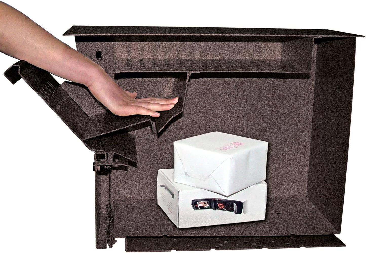 Mail Boss Security Mailbox, Bronze 7208 Package Master Curbside Locking 21.5 in. x 16.5 in. x 12 in.