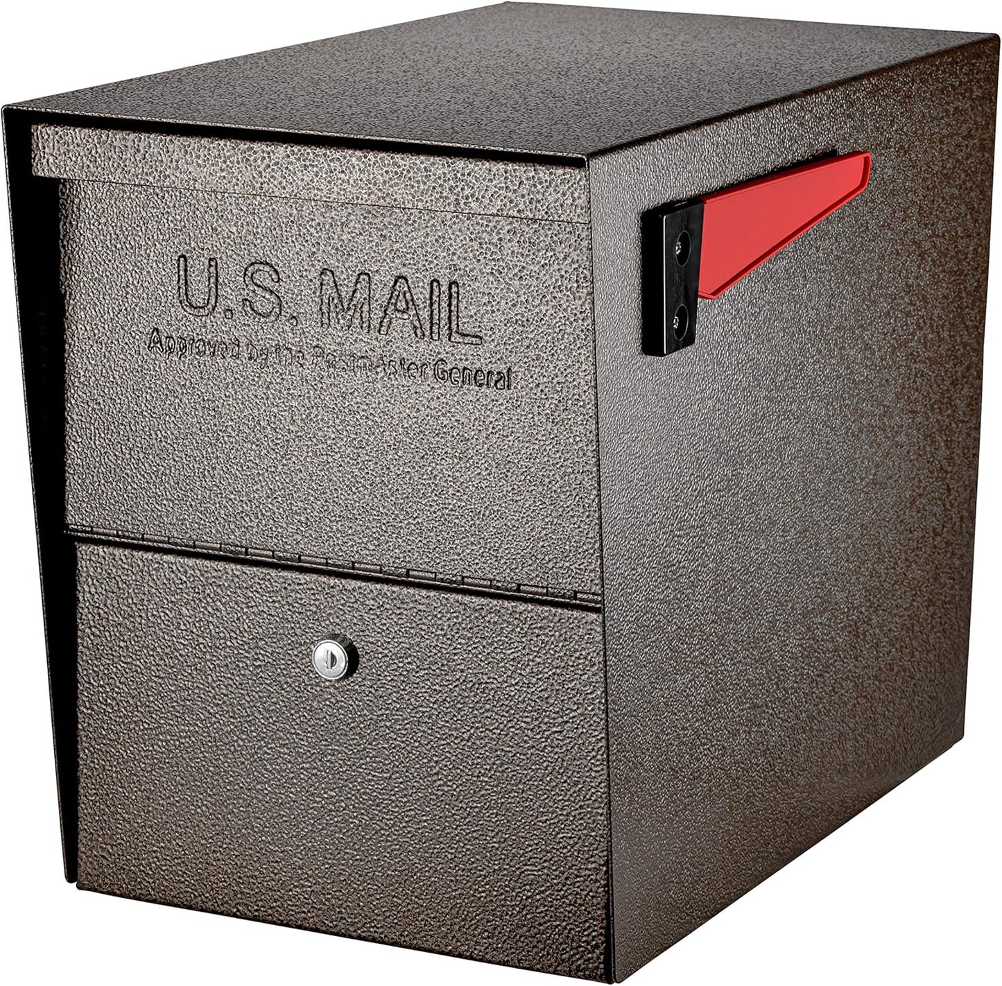 Mail Boss Security Mailbox, Bronze 7208 Package Master Curbside Locking 21.5 in. x 16.5 in. x 12 in.