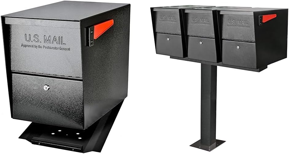 Mail Boss Security Mailbox, Bronze 7208 Package Master Curbside Locking 21.5 in. x 16.5 in. x 12 in.