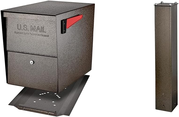Mail Boss Security Mailbox, Bronze 7208 Package Master Curbside Locking 21.5 in. x 16.5 in. x 12 in.