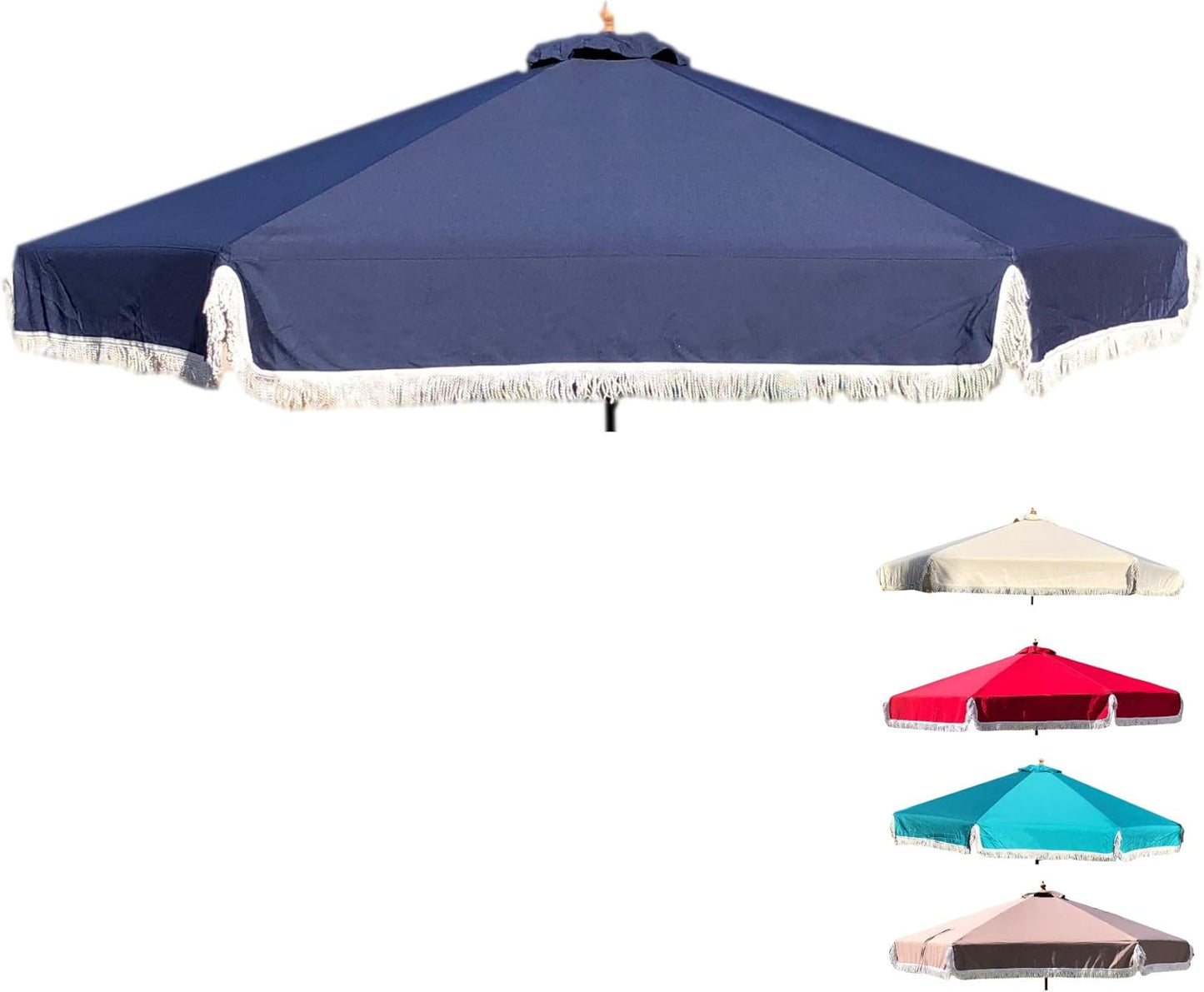 Formosa Covers 9ft 6 Ribs Market Patio Umbrella Replacement Canopy - Top Canvas - 300D UV Protective and Water Resistant Umbrella Olefin Fabric- Premium Quality Replacement Canopy Cover ONLY (Navy)