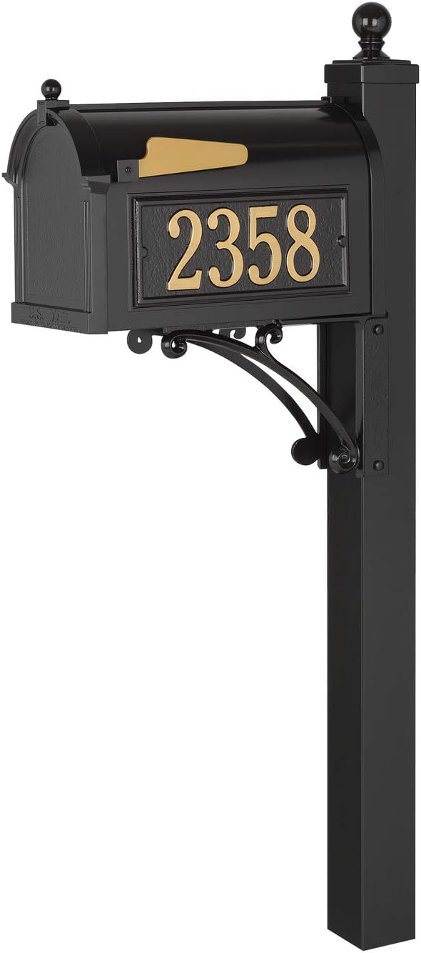Whitehall Products 16536 Deluxe Mailbox Package, Black