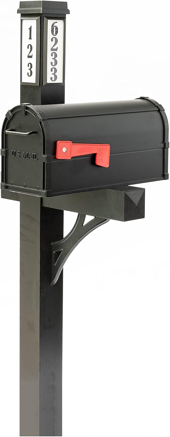 Aluminum Mailbox and Post Combo Kit With Solar Light for Easy Navigation - Bronze Mailboxes for Outside, Custom Mail Box for House With Accessories