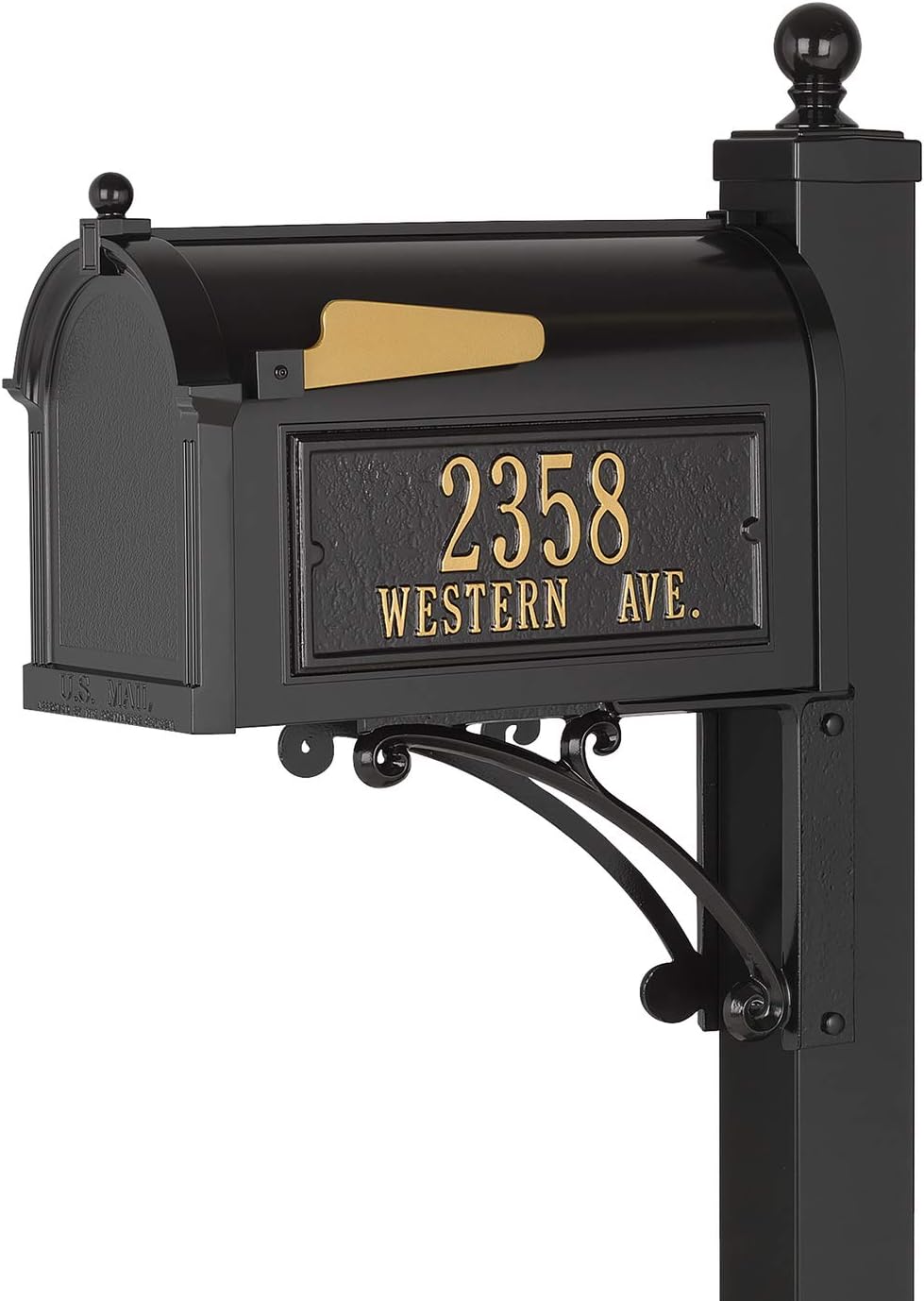 Whitehall Products 16536 Deluxe Mailbox Package, Black