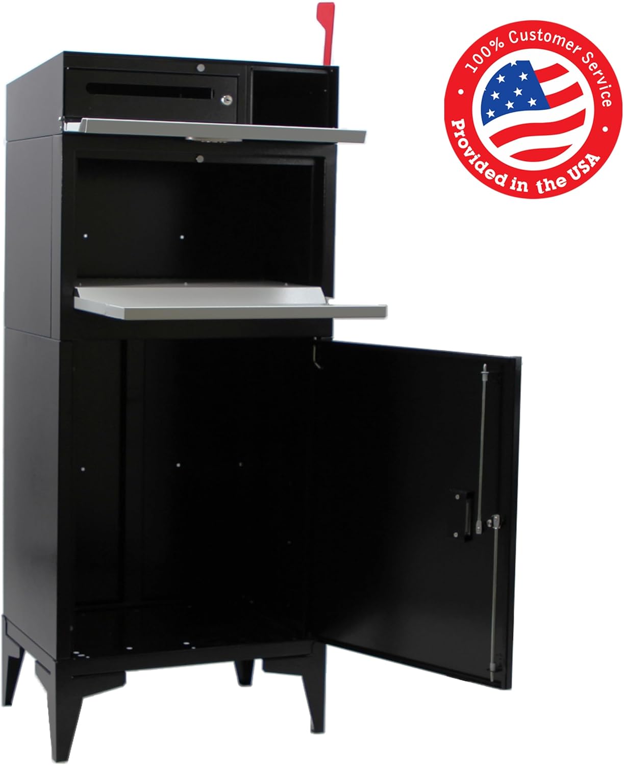 Pochar Large Package Delivery Boxes for Outside, Extra Large Mailbox for Parcel, Alloy Steel Post Mailbox, Lockable Anti-Theft Parcel Drop Box for Porch Curbside Office, 14.25" x 20.5" x 47.5"