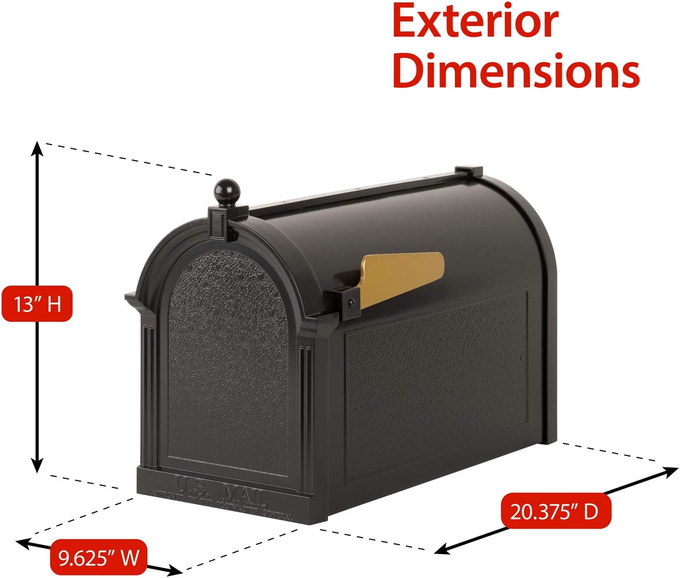 Whitehall Products 16536 Deluxe Mailbox Package, Black