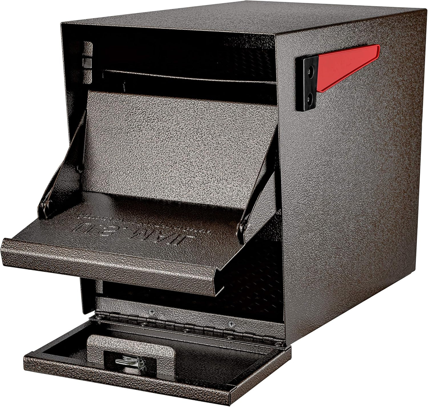 Mail Boss Security Mailbox, Bronze 7208 Package Master Curbside Locking 21.5 in. x 16.5 in. x 12 in.