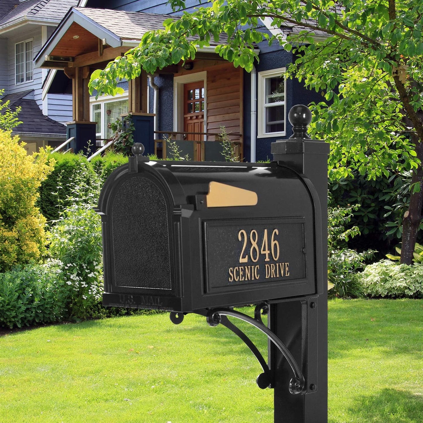 Whitehall Products 16536 Deluxe Mailbox Package, Black